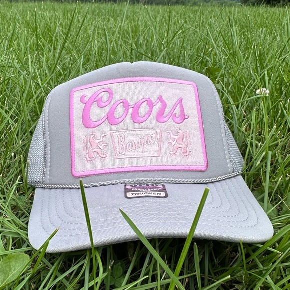 NEW PINK COORS SnapBack / trucker hat- Pink and gray patch hat - Picture 2 of 4